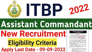 ITBP Assistant Commandant Recruitment 2022 ITBP AC Transport Vacancy Details | ITBP Online Form 2022