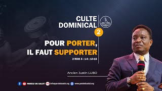 Culte dominical du 27-10-2024 | Ancien Justin LUBO |  Pour porter, Il faut supporter