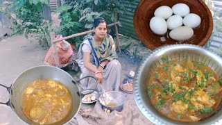 Egg poach curry recipe Bengali style।#dipti #village #cooking #vlog _