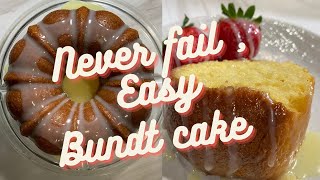 How to make soft, moist Bundt cake - never fail, easy Bundt cake recipe with White Chocolate Glaze