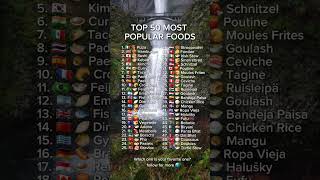 Top 50 most popular foods from around the world.#countries #geography #flags #ranking #food