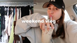 last weekend of summer vlog: closet clean out & organization for fall, garage pr, haul, new bakery