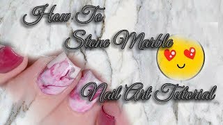 How To Stone Marble Nail Art Tutorial