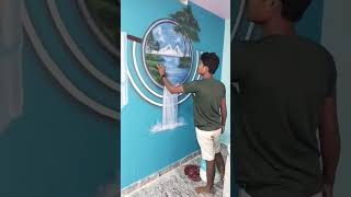 3d wall airbrush wall painting designs#shorts