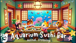 Aquarium Sushi Bar 🐠 Fishes + Ocean New Horizons | Work, Chill & Relax w/ Lofi Soft Jazz Playlist 🎵