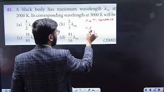 A black body has maximum wavelength lamda m at 2000 K . Its corresponding wavelength at 3000K.......