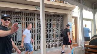 Tossa de Mar street train view around