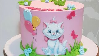 Trendy cartoon cake design for baby girl 🎂🤩|| cake ideas || tasty cake design 💕🎂