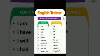 Formal English  vs Informal English #english#foryou#englishvoacabularyimportantwords#englishlanguage