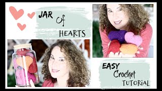 Easy Crochet Jar of Hearts Rose Sachets Tutorial