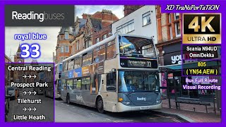 [Reading buses] royal blue 33 ~ Central Reading, Friar Street ➝ Little Heath【4K UW】