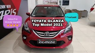 2021 Toyata Glanza Top Model Bs6 petrol Walkaround Review - V Variant || Value For Money Variant 🔥||