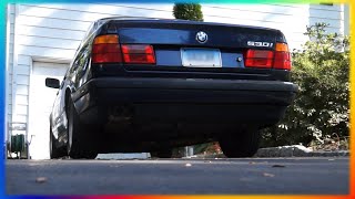 BMW 530i E34 V8 Quick Rev Exhaust Sound and Limiter