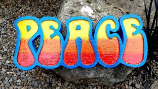 Peace Plaque on fencing wood, scrouter project ✌