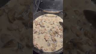 mushrooms with chicken in white sauce #reaction #shortvideo #amazing #food #shorts