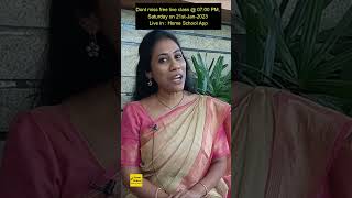 Free Live Class on 21st Jan 2023 @ 07:00 PM -Nalini mam