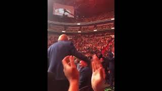 President Trump walks in UFC 287 to Kid Rock and the crowd goes wild!!USA USA 🇺🇸