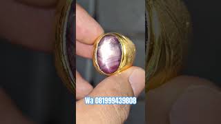 Ruby star jumboo ring perak handmade / gemstone / batu permata / jewelry / wa 081999439808