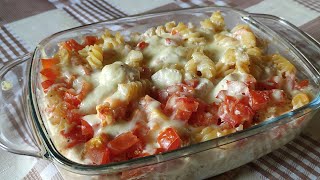 ВКУСНЫЙ И БЫСТРЫЙ УЖИН. ЗАПЕКАНКА ИЗ МАКАРОН, КУРИНОГО ФИЛЕ И ПОМИДОР