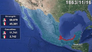 Second French intervention in Mexico using Google Earth