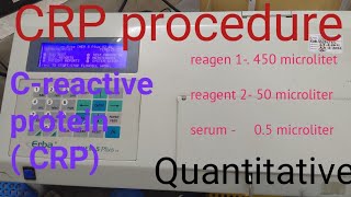 crp test biochemistry  // erba chem 5 V2 plus // CRP test in hindi