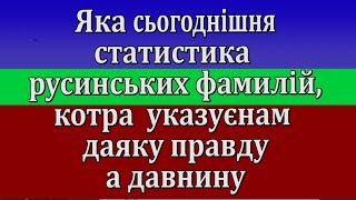 ч 333 Яка сьогоднішня статистика русинських фамилій, котра  указує нам на давнину