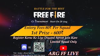 🛑 FREE FIRE MAXX 🛑CS TOURNAMENT START FROM 20 AUG ✅ ✅ 🤩🤩@live  #garenafreefire #tournament #vertical