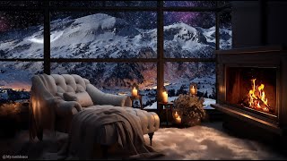 💤 Nighttime Coziness: Fireplace Ambience with a Subtle Warm Backdrop