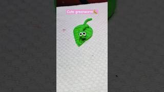 Making cute greenworm 🐛 using superclay #ytshorts #clayart #craft #diy #shorts #trending