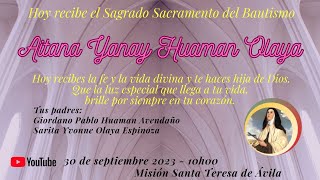 Bautizo de Aitana Yanay Huaman Olaya, P. Carlos Ariel Betancourth O.P.