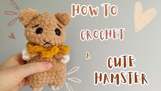 Easy Crochet Tutorial Hamster with Sunflower Collar| Crochet animal with big eyes|Beginner amigurumi