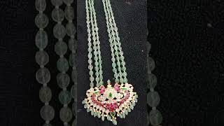 #silver  gold plated pendant with Kundan stone work #