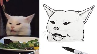 WHITE CAT MEME ~ How To Draw EASY!