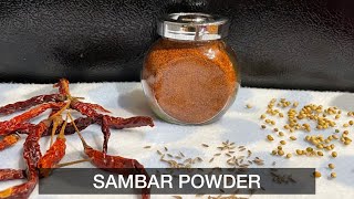 Sambar Powder | Homemade Udupi style Sambar Powder Recipe |