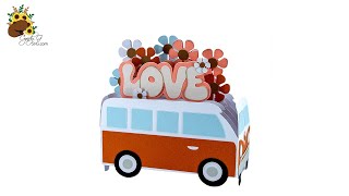 Love Bus Box Card SVG Assembly Tutorial