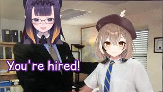 Mumei got Hired by Ina with a Single Pun!【Hololive EN Clip | Ninomae Ina'nis| Nanashi Mumei】