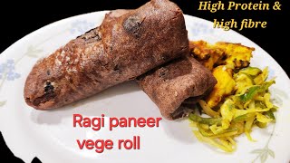 Ragi-Paneer-vege Roll II High Protein and high fibre dinner roll for your weight loss journey