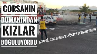 Türkiye'de Drag Yarışı #1 Corsa Vs Şahin Siyah Dumandan Göz Gözü Görmedi!!