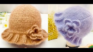 Easy crochet hat tutorial to learn with pattern for beginner.