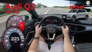 2024 Audi Q3 40 TFSI QUATTRO(190Hp) POV TOP SPEED DRIVE on the GERMAN AUTOBAHN