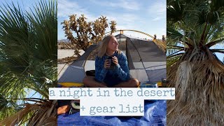 A night in the Anza Borrego Desert // Gear List