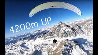 Flying to 4200 Meters (13800ft) On My Paramotor Over The Alps .