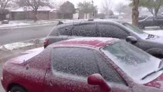 Morning Snow in Lubbock Texas 4 10 2013 AM (Snow in  April)