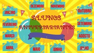 Alunos Aniversariantes - Anual - Background Animado Infantil