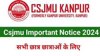 Kanpur University Important Notice 2024 |