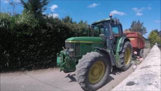 Transport de fumier aout 2016 john deere 6610 et 6330 [GoPro]