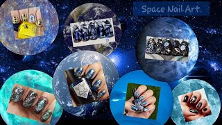 Space nails |Youtubers nail art stamping weekly collabs