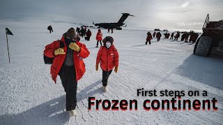 First steps off a C17 in Antarctica