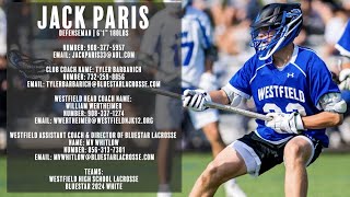 Jack Paris 2023 Fall/Spring Lax Highlights (Partial Season) | Westfield HS '24 | Blue Star Lacrosse