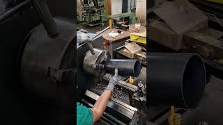 Maquinagem tubo em aço no torno mecânico #machining #lathe